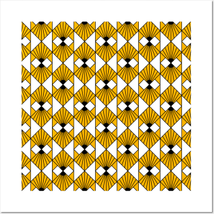 Art Deco Pattern no 91 - Yellow - Geometric Motifs Posters and Art